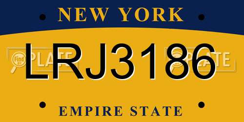 LRJ3186 New York License Plate