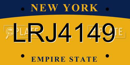LRJ4149 New York License Plate