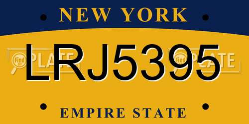LRJ5395 New York License Plate