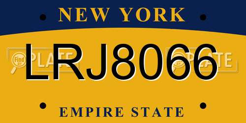 LRJ8066 New York License Plate