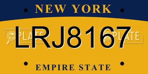 LRJ8167 New York License Plate