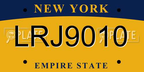 LRJ9010 New York License Plate