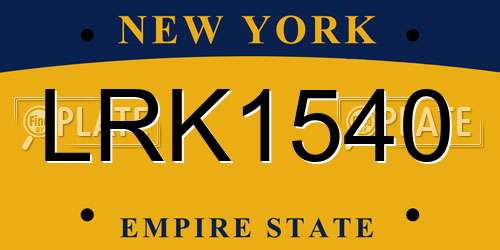 LRK1540 New York License Plate