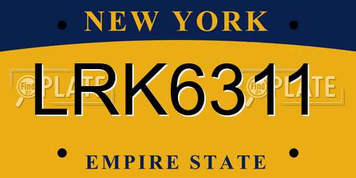 LRK6311 New York License Plate