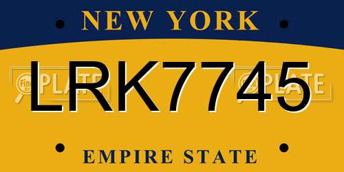 LRK7745 New York License Plate