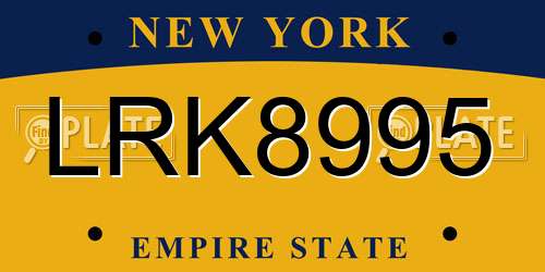 LRK8995 New York License Plate