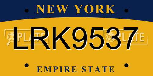 LRK9537 New York License Plate