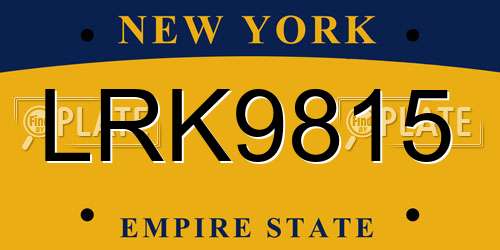 LRK9815 New York License Plate
