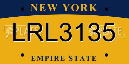 LRL3135 New York License Plate