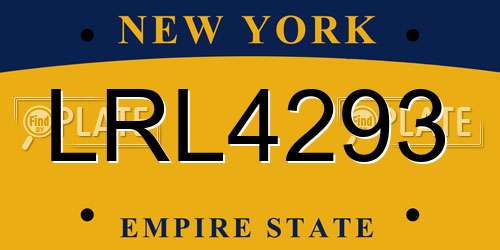 LRL4293 New York License Plate