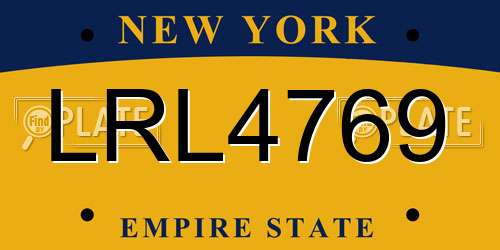 LRL4769 New York License Plate