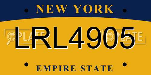 LRL4905 New York License Plate