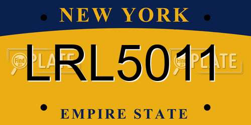 LRL5011 New York License Plate