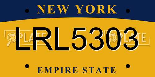 LRL5303 New York License Plate