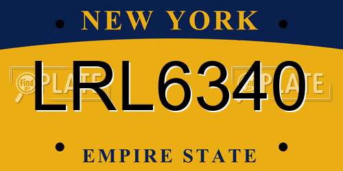 LRL6340 New York License Plate