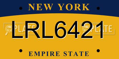 LRL6421 New York License Plate