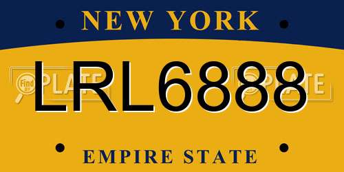 LRL6888 New York License Plate