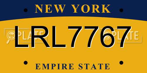 LRL7767 New York License Plate
