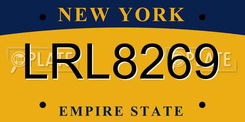 LRL8269 New York License Plate