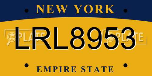 LRL8953 New York License Plate