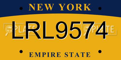 LRL9574 New York License Plate