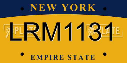 LRM1131 New York License Plate