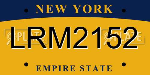LRM2152 New York License Plate