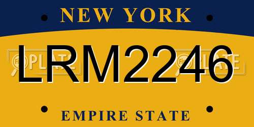 LRM2246 New York License Plate