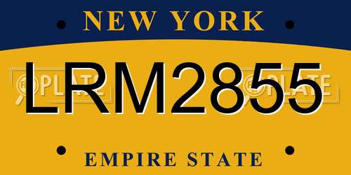 LRM2855 New York License Plate