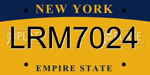 LRM7024 New York License Plate