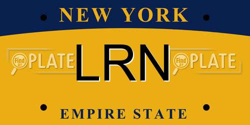 LRN New York License Plate