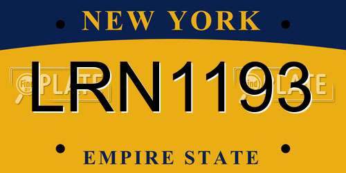 LRN1193 New York License Plate