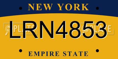 LRN4853 New York License Plate