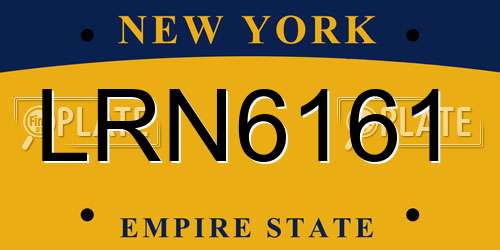 LRN6161 New York License Plate