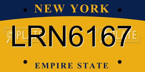 LRN6167 New York License Plate