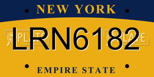 LRN6182 New York License Plate