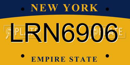 LRN6906 New York License Plate