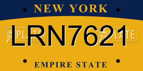 LRN7621 New York License Plate