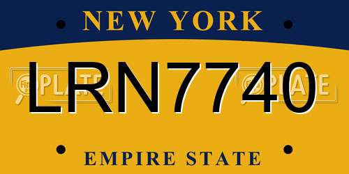 LRN7740 New York License Plate