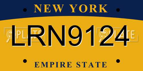 LRN9124 New York License Plate