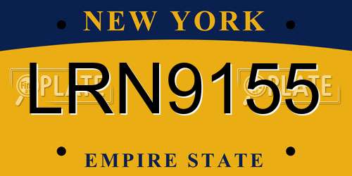 LRN9155 New York License Plate