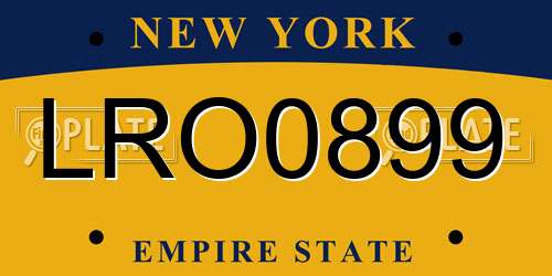 LRO0899 New York License Plate