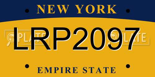 LRP2097 New York License Plate