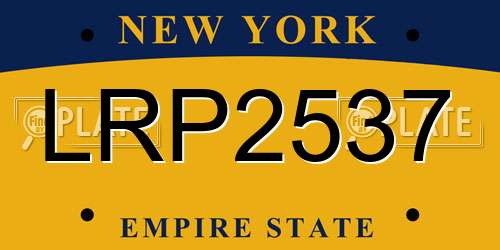 LRP2537 New York License Plate