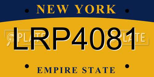 LRP4081 New York License Plate