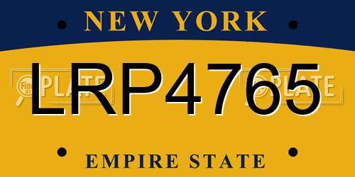 LRP4765 New York License Plate