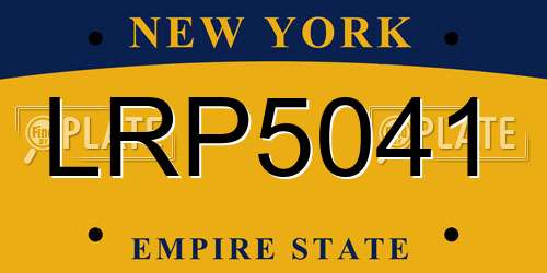 LRP5041 New York License Plate