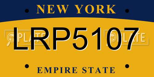 LRP5107 New York License Plate