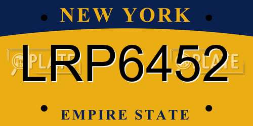 LRP6452 New York License Plate
