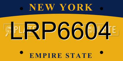 LRP6604 New York License Plate